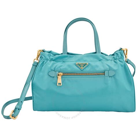 Prada Ladies Turquoise Donna Nylon Shoulder Bag B1843M 